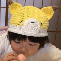 1〜3歳サイズ キツネさん帽子 3枚目の画像