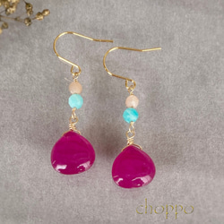 14kgf 天然石チャーム☆2ペアset◝✩ ◇訳あり◇7個天然石チャーム＋14Kgfネックレス お得セット アレルギー