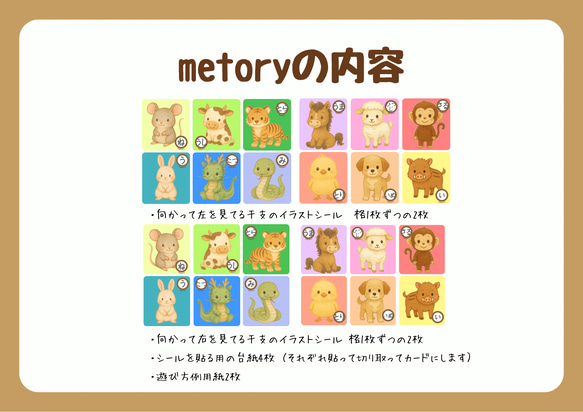 【3歳におすすめ知育玩具】干支で「文化」を知って「記憶力」を上げて知育に繋がる可愛いカードゲームのキット 8枚目の画像