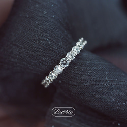 モアサナイト モアッサナイト ハーフエタニティリング 3mm(7石