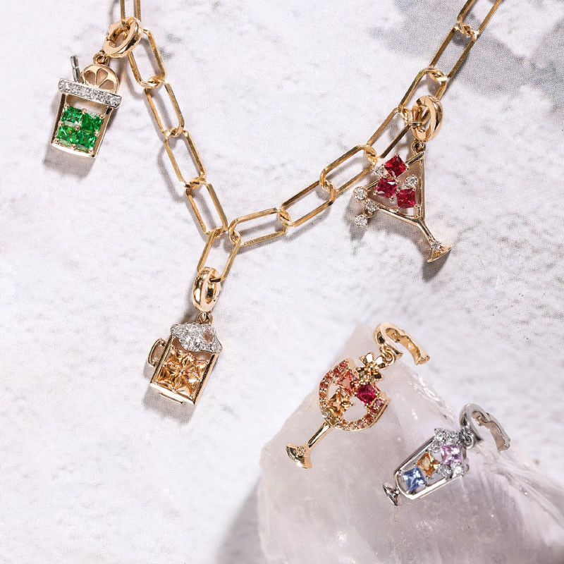 [ヘイズジュエリー] ビストロシリーズ 18Kゴールド ナチュラルカラーサファイア ユニバーサルペンダント カクテルトーンジェム