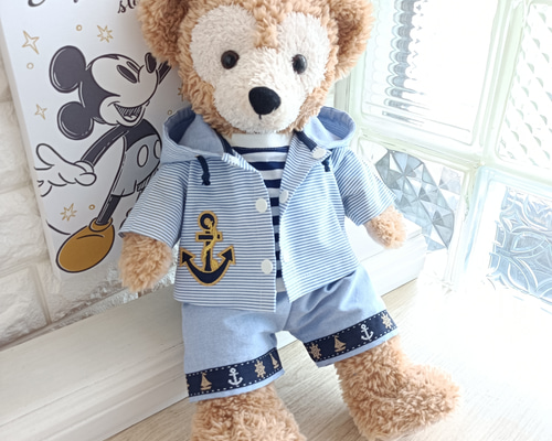 ダッフィー Sサイズ コスチューム マリン3点セット 大きなワッペン