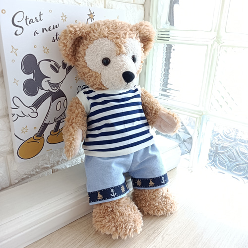 ダッフィー Sサイズ コスチューム マリン3点セット 大きなワッペン