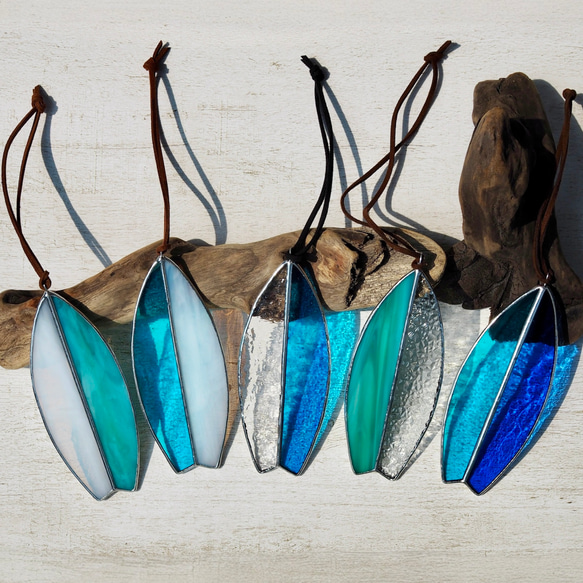 ステンドグラス製サンキャッチャー『SurfBoard』／ルームミラー