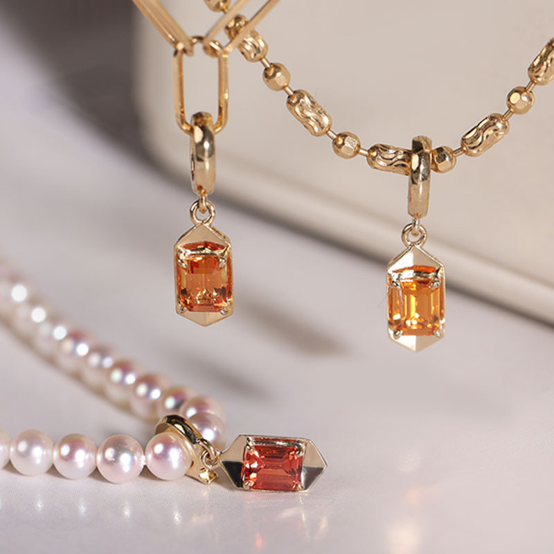 [ヘイズジュエリー] レインボーレインシリーズ 18Kゴールドカラーサファイアユニバーサルペンダント ドーパミンエネルギーカラー