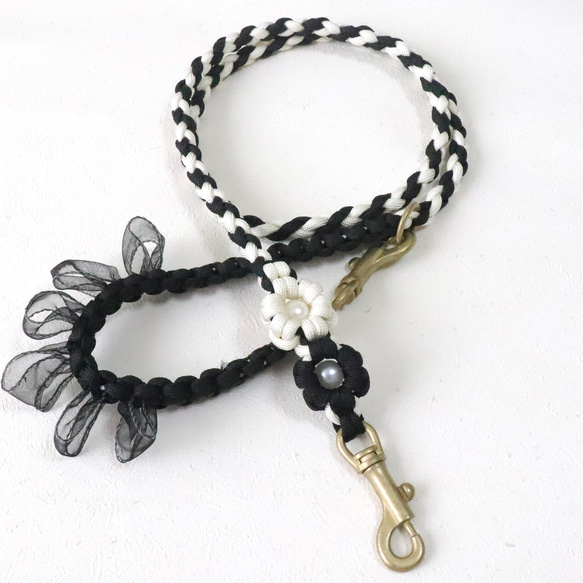 カラーオーダー】パラコードリード カフェリード フラワー フリル