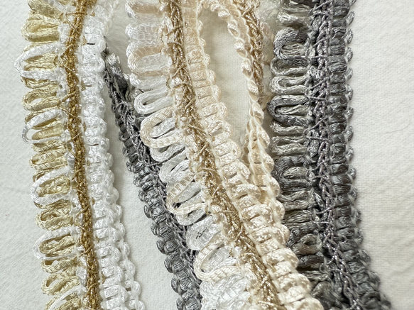 日本製【50㎝から】FC-0529 レース　レースリボン　ブレード　素材　フリンジ　フリンジレース 1枚目の画像