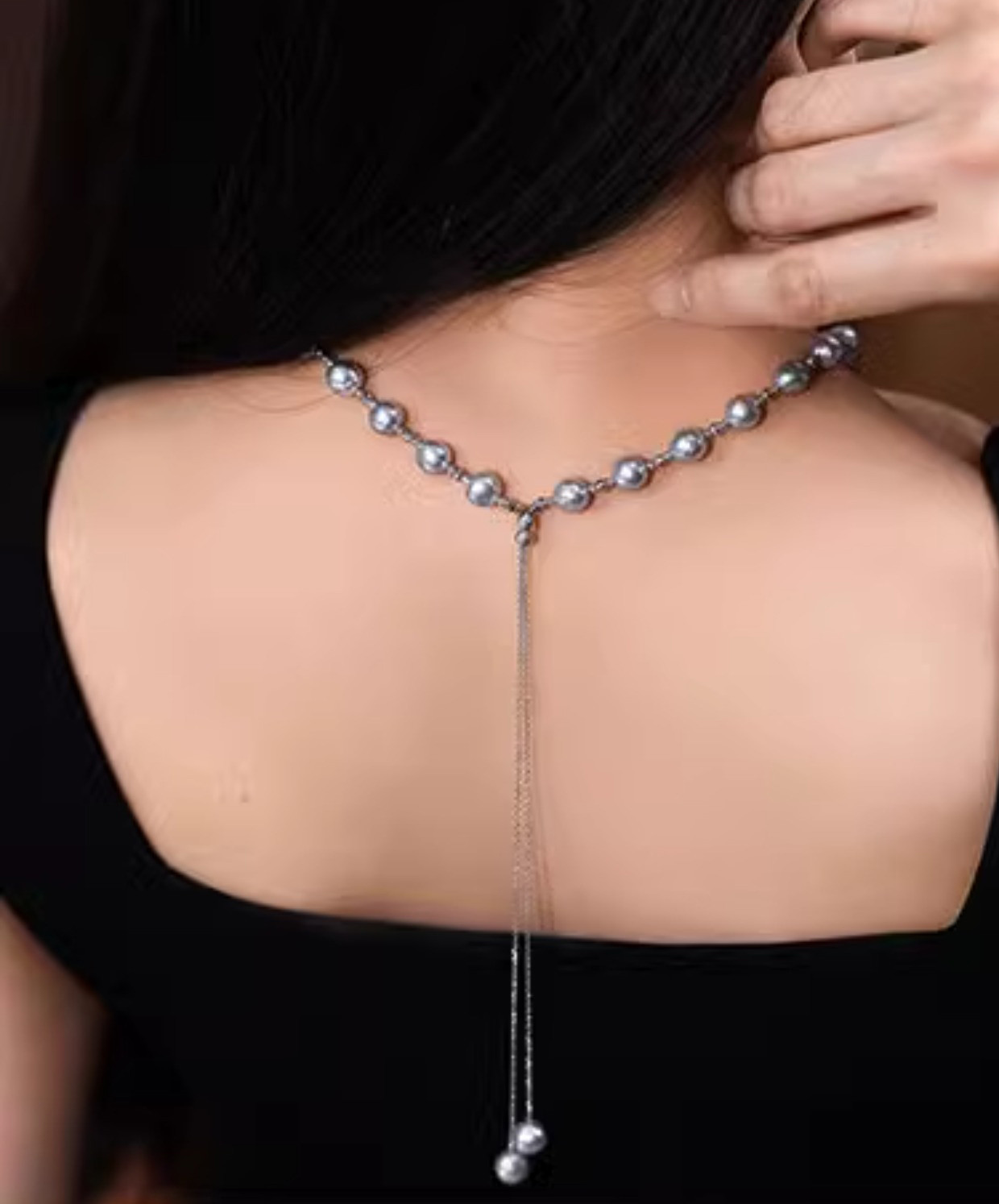 [ヘイズジュエリー] ベルリンガールシリーズ 18Kホワイトゴールド 7.5-8mm 日本製アコヤシルバー ブルーバロックパール