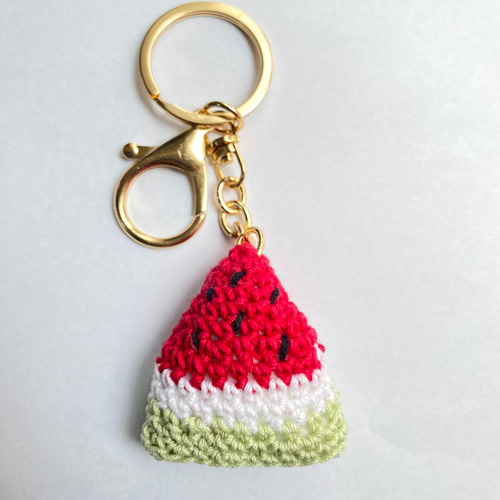 スイカ キーホルダー ポーチ 編み物 枯れない花 プレゼント バッグ