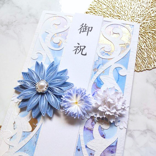 特別なお祝いに！＊まるでステンドグラス 白 クイリングのご祝儀袋