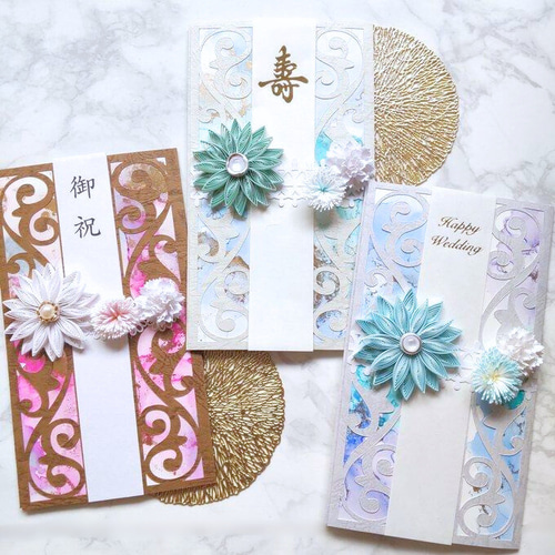 特別なお祝いに！＊まるでステンドグラス 白 クイリングのご祝儀袋