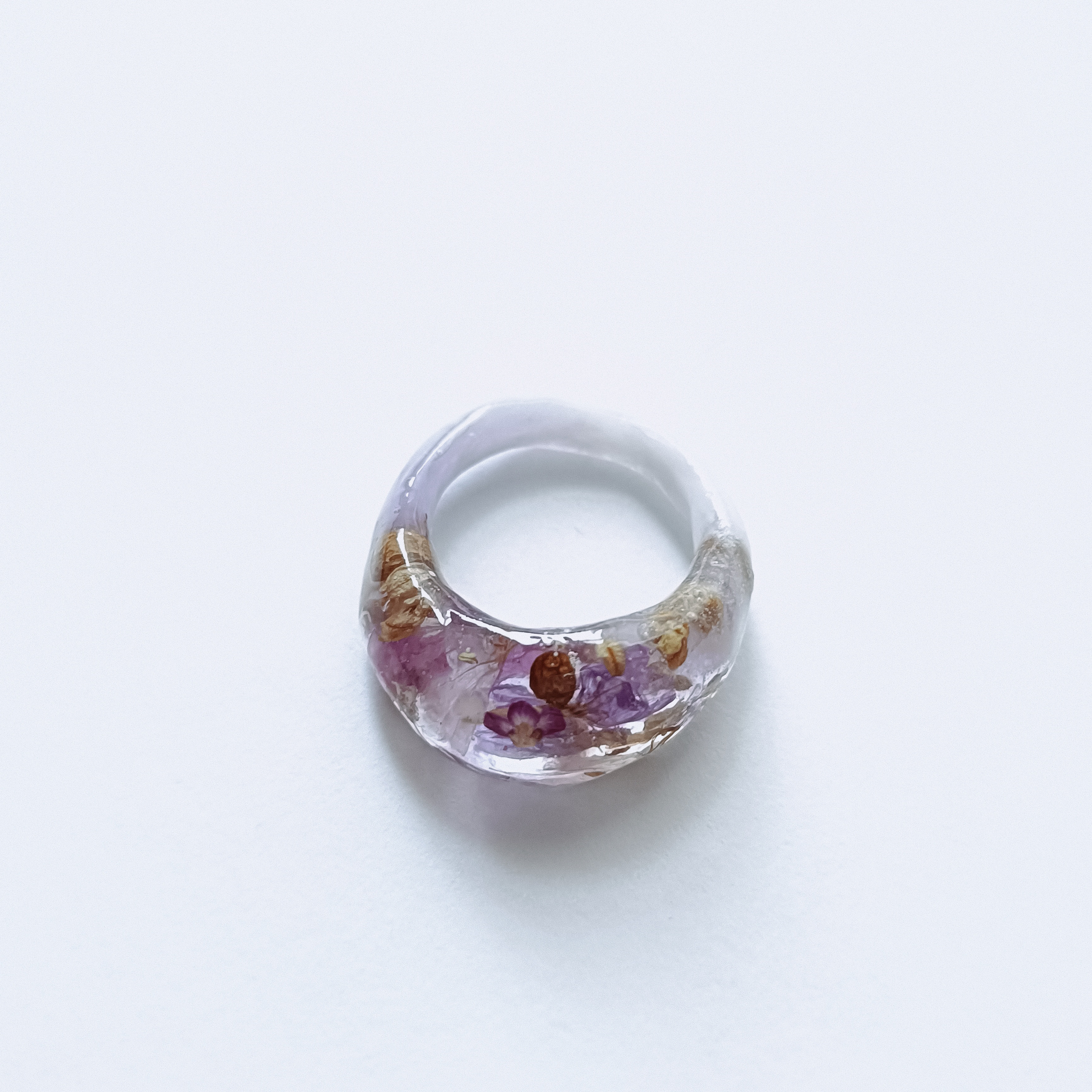 5周年記念福袋SALE　〜紫陽花色のアクセサリー4点セット〜　葡萄　ぶどう　クリア　ドライフラワー　紫陽花　パープル