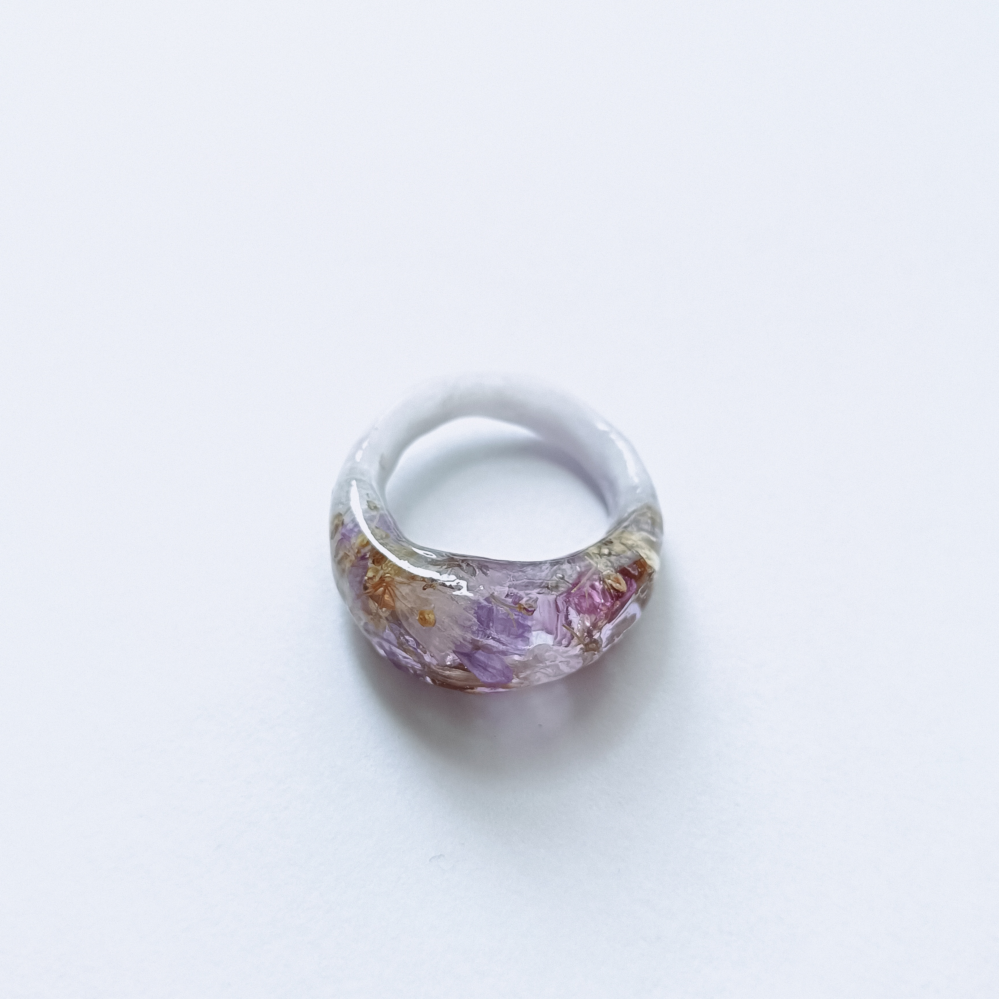 5周年記念福袋SALE　〜紫陽花色のアクセサリー4点セット〜　葡萄　ぶどう　クリア　ドライフラワー　紫陽花　パープル