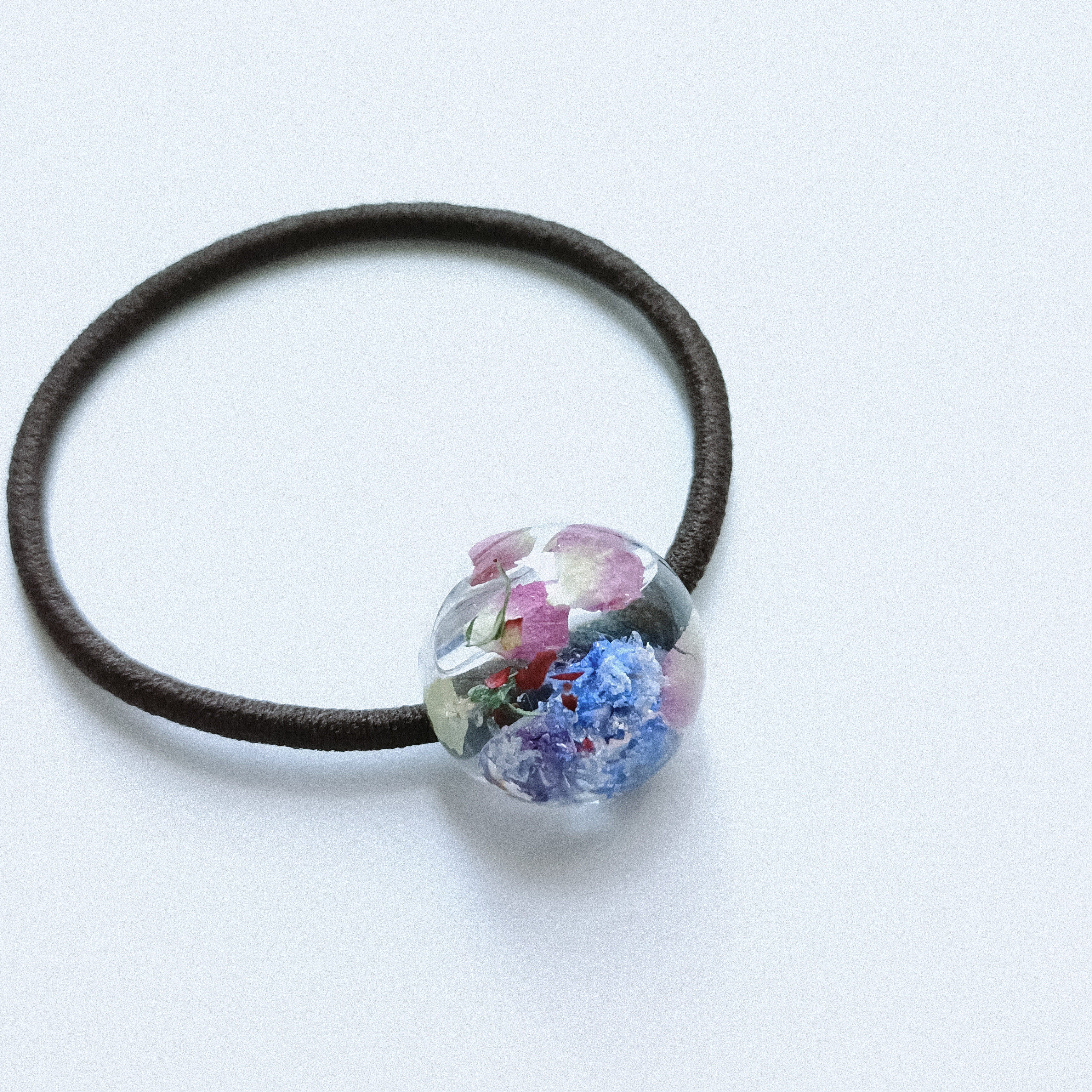 5周年記念福袋SALE　〜紫陽花色のアクセサリー4点セット〜　葡萄　ぶどう　クリア　ドライフラワー　紫陽花　パープル