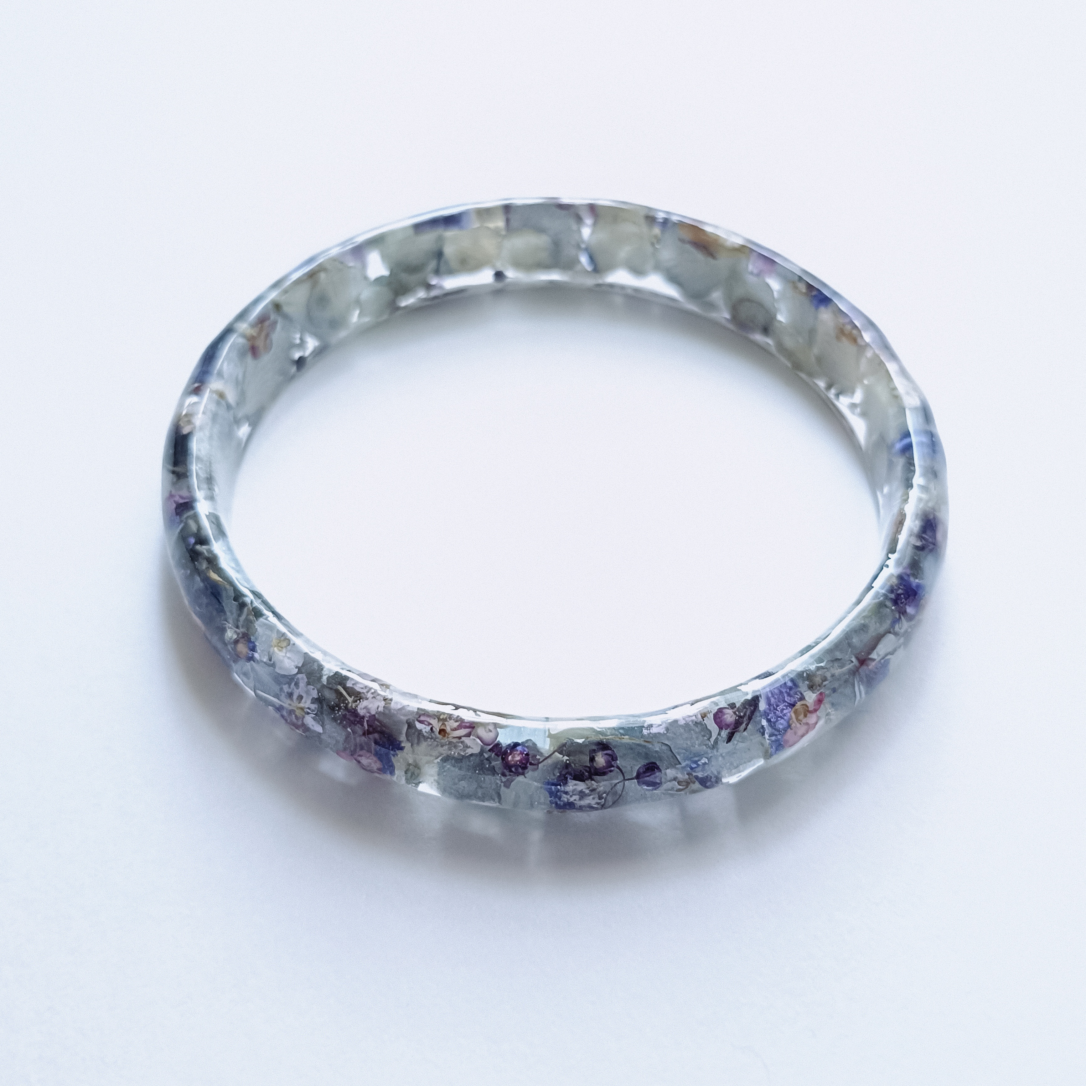 5周年記念福袋SALE　〜紫陽花色のアクセサリー4点セット〜　葡萄　ぶどう　クリア　ドライフラワー　紫陽花　パープル