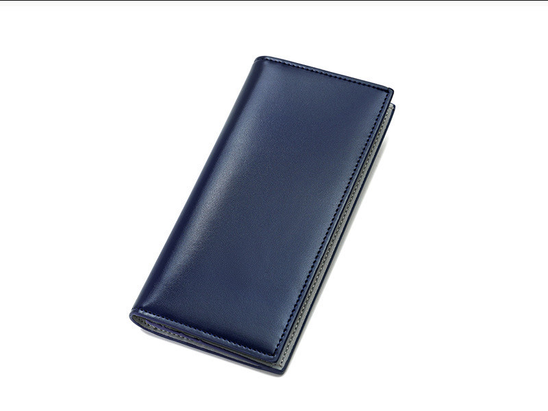 薄型　長財布　本革　（ネイビー）