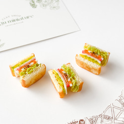 特集掲載 】ランチ風 ミニチュア サンドイッチ カツサンド / 樹脂粘土