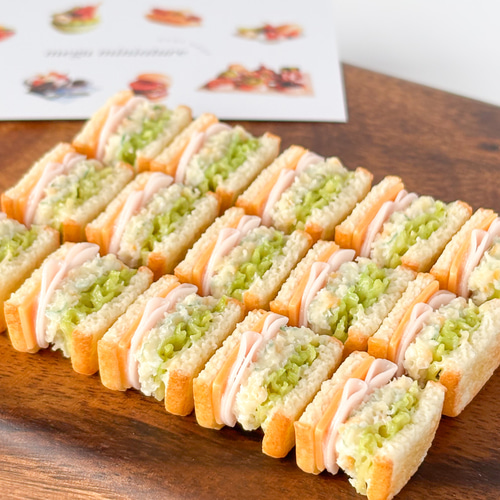 ランチ風 ミニチュアパン 】 ポテサラ サンド / 樹脂粘土で作った