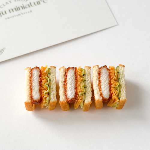 ミニチュアサンドイッチ DIY | Miniature sandwiches made with Air dry clay | Miniature food
