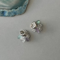 フローライト ピアス（スタッド・一粒） の人気通販｜Creema(クリーマ