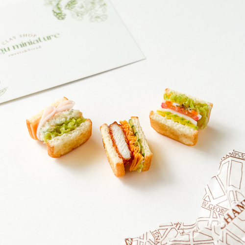 ミニチュアサンドイッチ ランチ風 ミニチュア パン】 ミニチュア サンドイッチ 3種セット