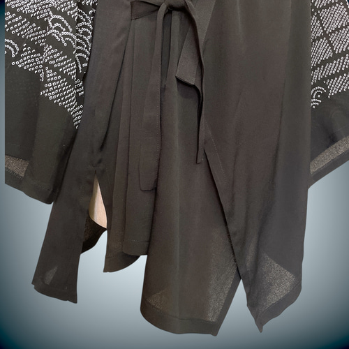 兵児帯 黒 作務衣 羽織 着物リメイク 衣装 踊りダンス 和楽器衣装 和装