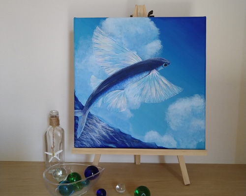 キャンバス油絵 専用 旅をするサフォーク羊 岩山を越えて 小さめ