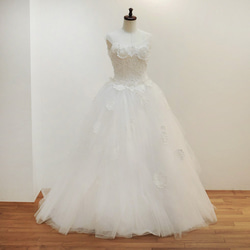 ウエディングドレス オフショルダー チュールスカートふわふわ  