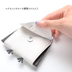 再販 ＼シマエナガといつも一緒／ 仕切り付き コインケース 【 親子 シマエナガ 】 本革 姫路レザー 財布 HW33K 6枚目の画像