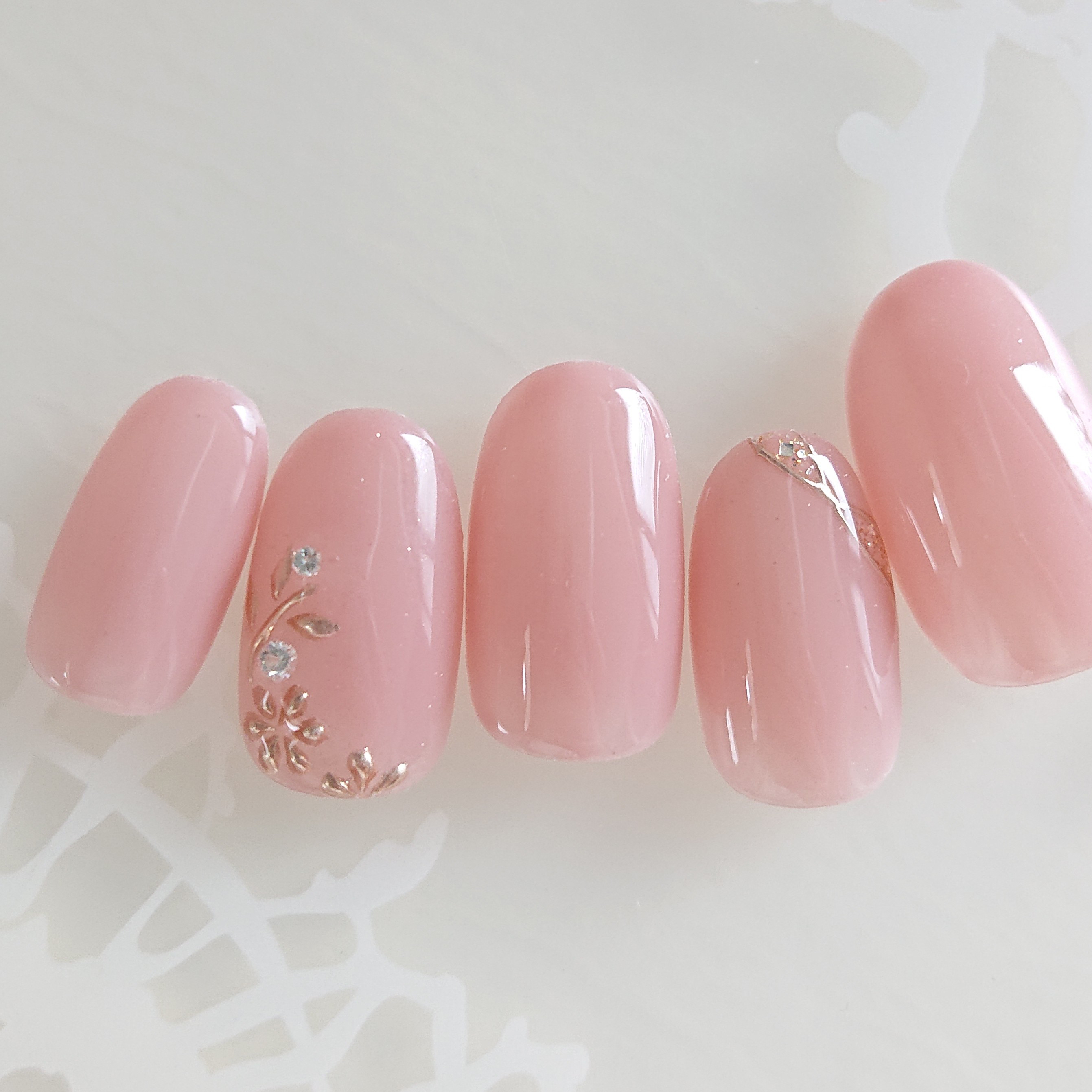 【ダイヤモンドが選べる】【サイズ/カラー選べる】ネイルチップ　前撮り　フォトウェディング　結婚式ネイル　D126