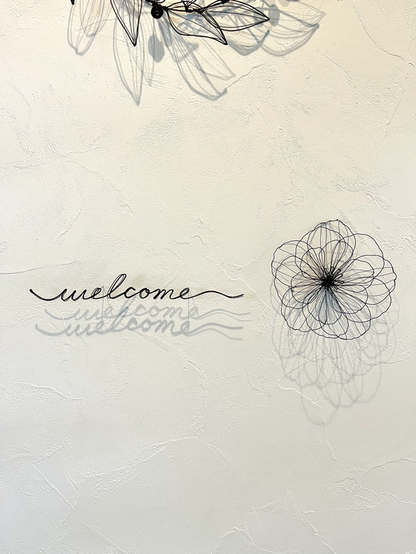 気まぐれwelcome〜花〜　ワイヤーアート　ワイヤークラフト 1枚目の画像