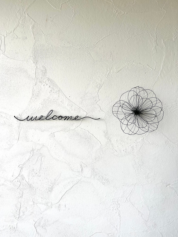 気まぐれwelcome〜花〜　ワイヤーアート　ワイヤークラフト 2枚目の画像