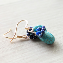 限定数 現地仕入れ USAアリゾナ産キングマンターコイズ＆ラピスラズリ  サージカルステンレス 14kgf/SV925可 4枚目の画像