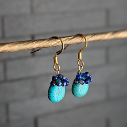 限定数 現地仕入れ USAアリゾナ産キングマンターコイズ＆ラピスラズリ  サージカルステンレス 14kgf/SV925可 5枚目の画像