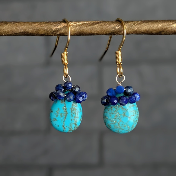 限定数 現地仕入れ USAアリゾナ産キングマンターコイズ＆ラピスラズリ  サージカルステンレス 14kgf/SV925可 2枚目の画像