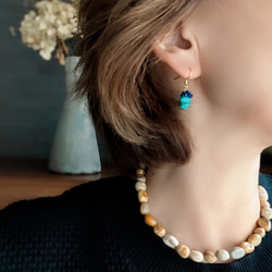 限定数 現地仕入れ USAアリゾナ産キングマンターコイズ＆ラピスラズリ  サージカルステンレス 14kgf/SV925可 7枚目の画像