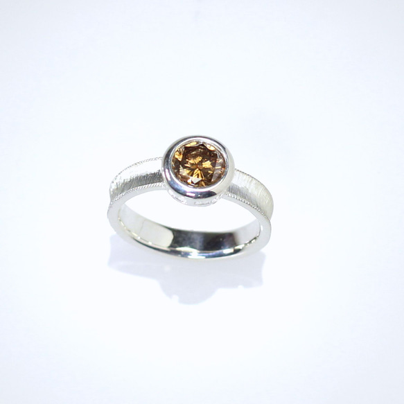 Pt900 ブラウンダイヤモンドリング 0.602ct(中宝研ソ付) 1.009ct