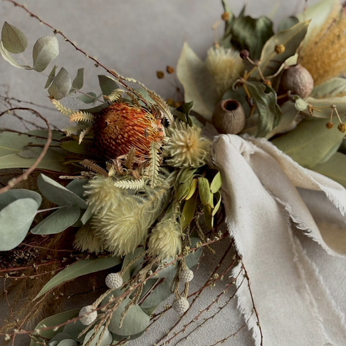 52.【12/16まで✕超お得♪✕大型✕横長スワッグ】ドライフラワー 店内装飾 2025年春 ドライフラワー壁掛けスワッグ 横長スワッグ ギフト お祝い