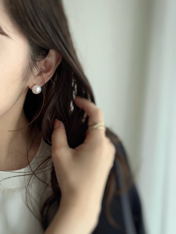 【ワケあり】こぼれバロックパールピアス | イヤリング | 淡水パール | サージカルステンレス | 14KGF 2枚目の画像