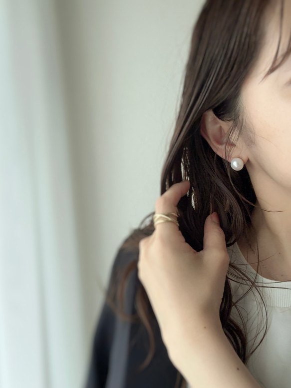 【ワケあり】こぼれバロックパールピアス | イヤリング | 淡水パール | サージカルステンレス | 14KGF 8枚目の画像