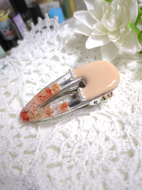 カラリーヘアクリップ オレンジ 2枚目の画像