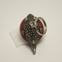 フグ　パープルハート（木材）ピューター（金属）キーホルダー、ペンダント、バッグチャーム、置物 10枚目の画像