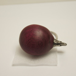 フグ　パープルハート（木材）ピューター（金属）キーホルダー、ペンダント、バッグチャーム、置物 7枚目の画像