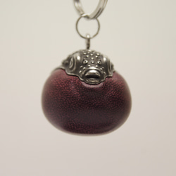 フグ　パープルハート（木材）ピューター（金属）キーホルダー、ペンダント、バッグチャーム、置物 3枚目の画像