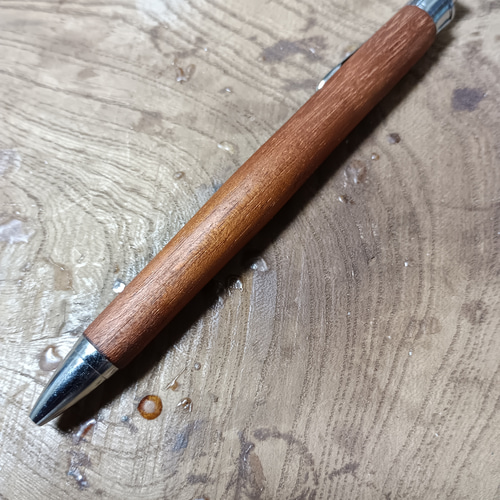 木軸ボールペン0.7㎜ホンジュラスマホガニー蜜蝋クリーム仕上げ