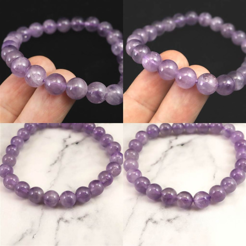 ◆アメジスト◆紫水晶ブレス◆8ミリ玉◆ アメジスト(紫水晶)(2Aランク) - 8mm玉、サイズ15cm | 天然石