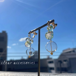 新作❤︎︎夏のアクセ 新作　クリアアクセサリー　清涼感　鈴丸　お祭り　夏コーデ 2枚目の画像