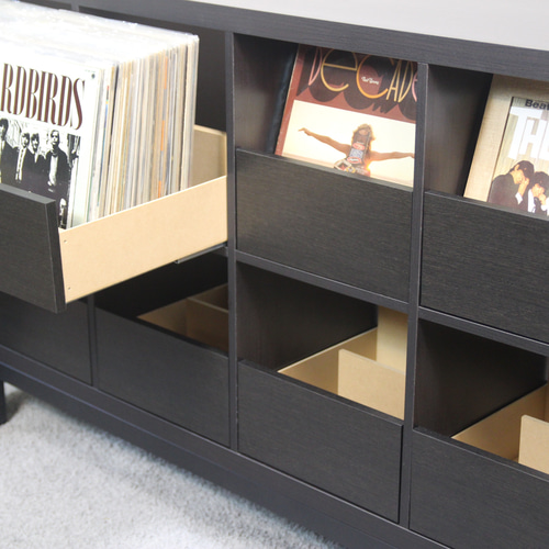 IKEAカラックスKallaxレコードDIG収納：LP引出し｜キャビネット