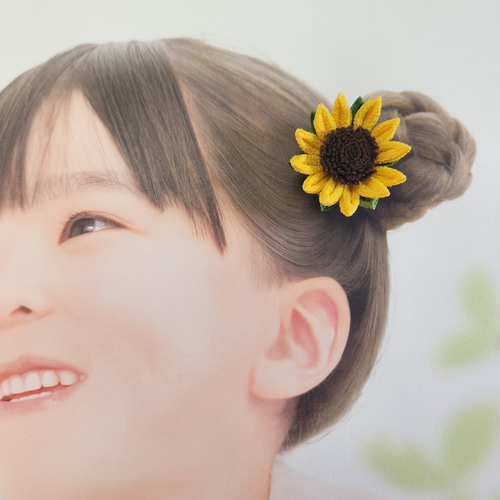 再販2】ひまわりの髪ゴム（小）【夏の誕生花2026】 浴衣や夏祭りに