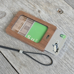 附窗木製通行證盒【藍白捕蠅鳥】適合IC卡尺寸 第4張的照片